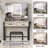 Tri-Fold Mirror Makeup Vanity Table with Lights