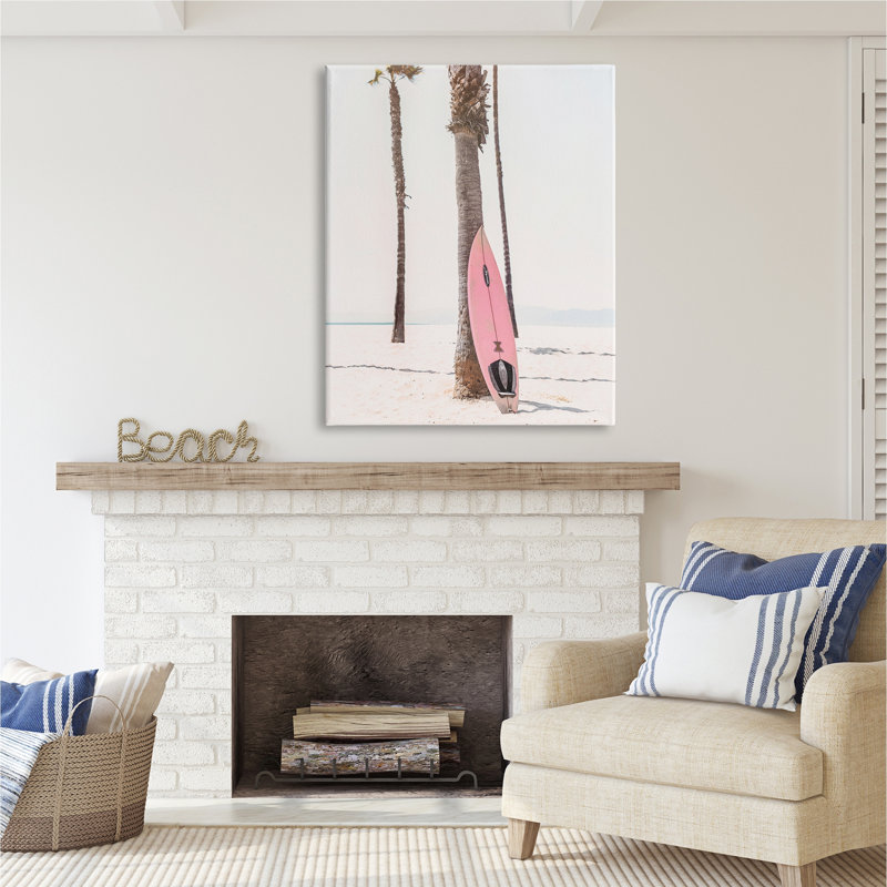 «Stupell Industries», planche de surf rose sur toile par Sissi et Seb, H 48 po x l 36 po x P 1,5 po