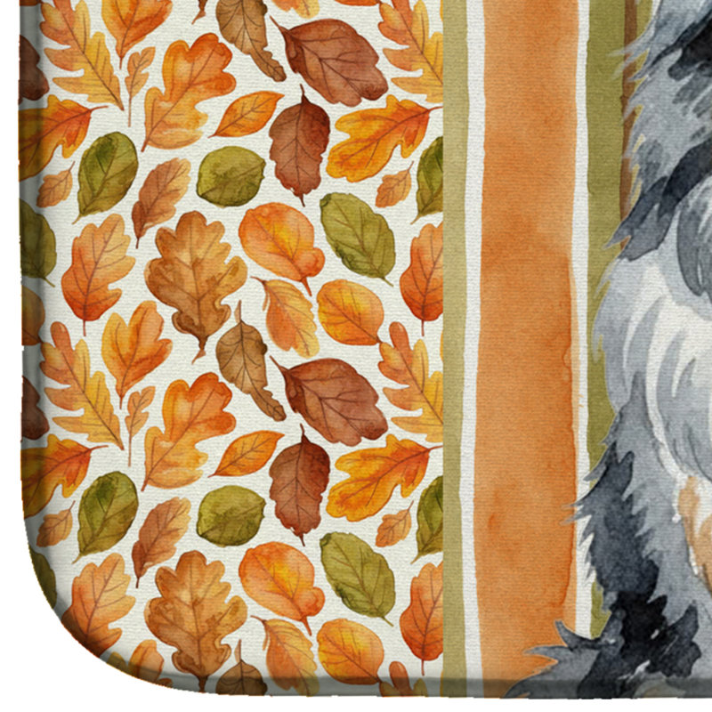 Blue Merle Sheltie Heirloom Fall Dish Drying Mat