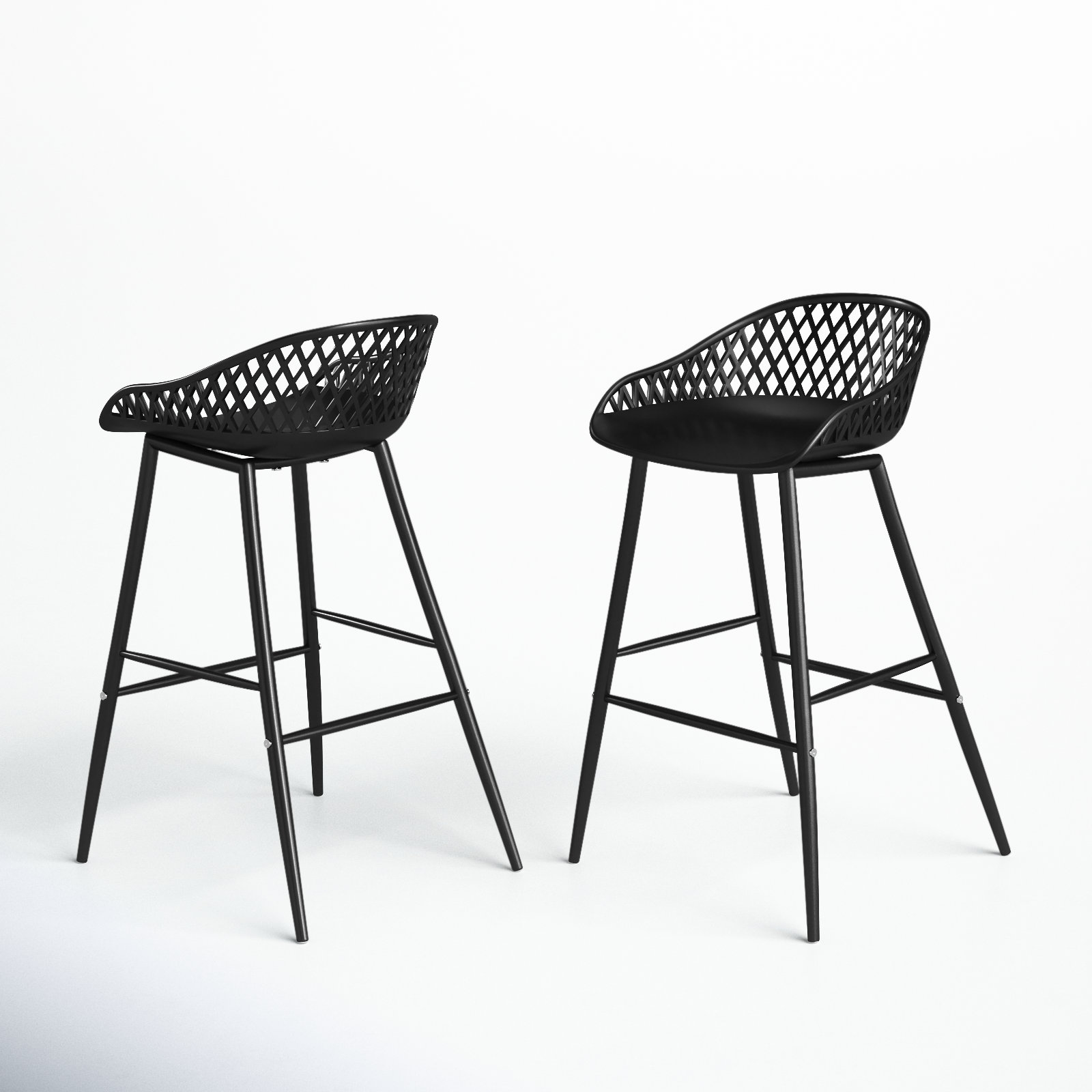 Newark Patio Bar Stool, Black, 25.5"