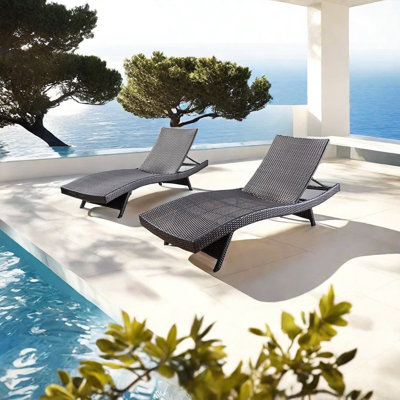 Veachel Outdoor Wicker Chaise Lounge