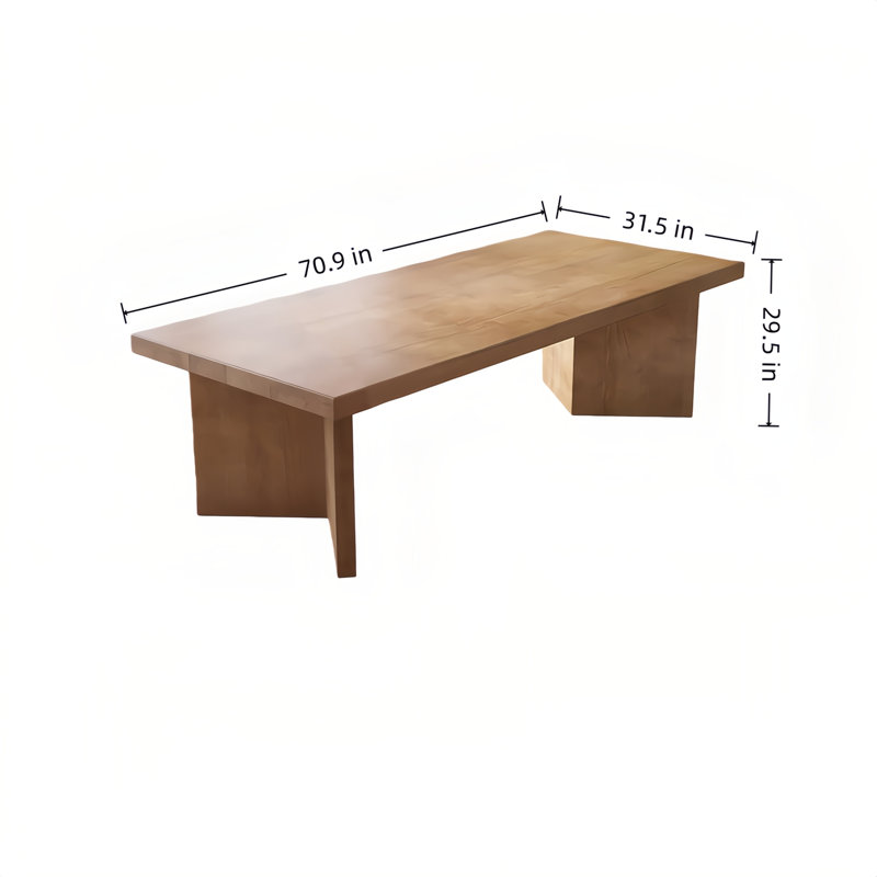 Modern Rectangular Solid Wood Conference Table, 29.5" H x 70.9" L x 31.5" W