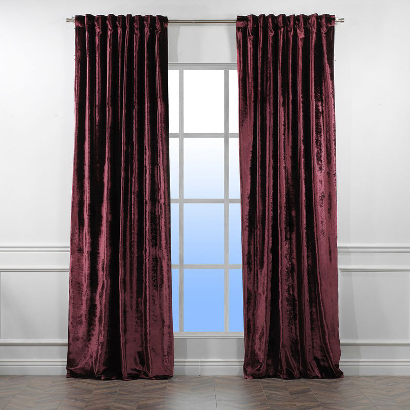 Room Darkening Single Curtain Panel, 260cm Width x 295cm Drop, Dark Rose