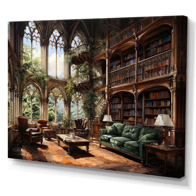 Art contemporain, bibliothèques, Haven I, Toile tendue, H 34 po x l 44 po x P 1,5 po