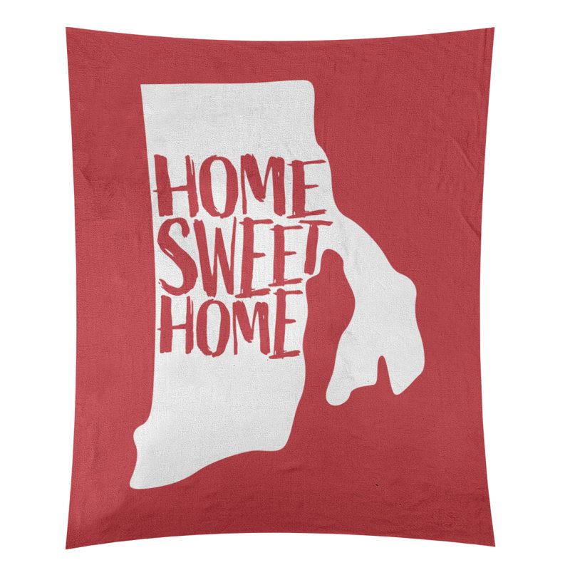 Tapisserie murale Home Sweet Rhode Island, H 60 po x l 51 po, Rouge