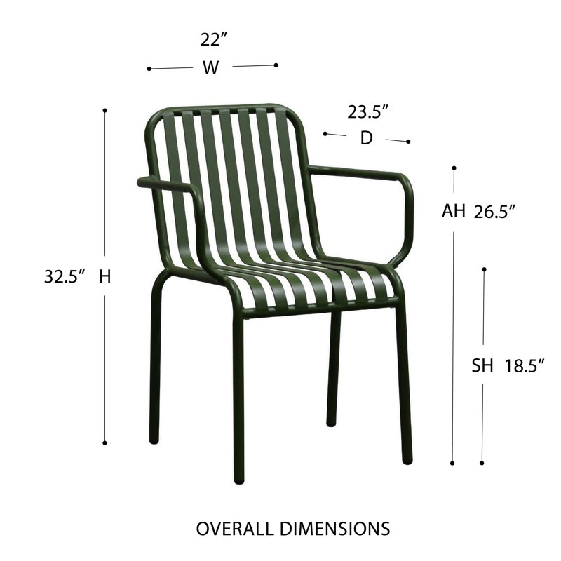 Chaise de patio Abra, Vert foncé