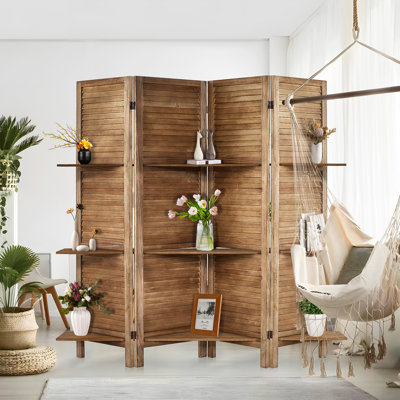 Double-Side Room Divider with Shelves for Room Separation