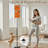 PeeNoke 68.5" Standing Floor Lamp Thin Activity Exercise Seamless Orange Fitness Dimmable Metal Pole Lamp with Linen Lampshade LED Bulb Included