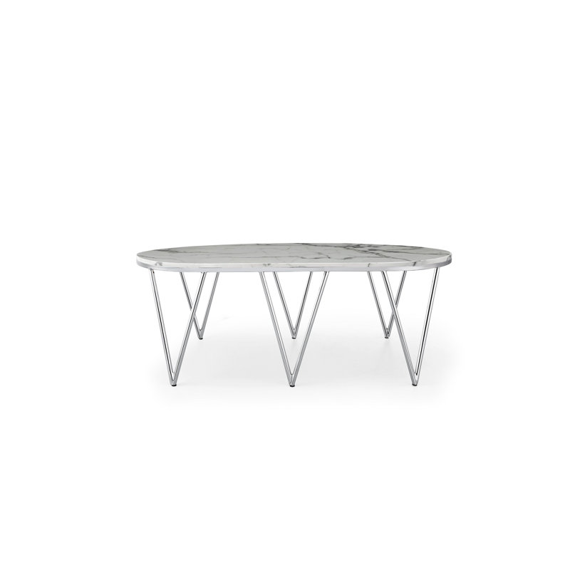 Frenk Glass Top Coffee Table, Sliver
