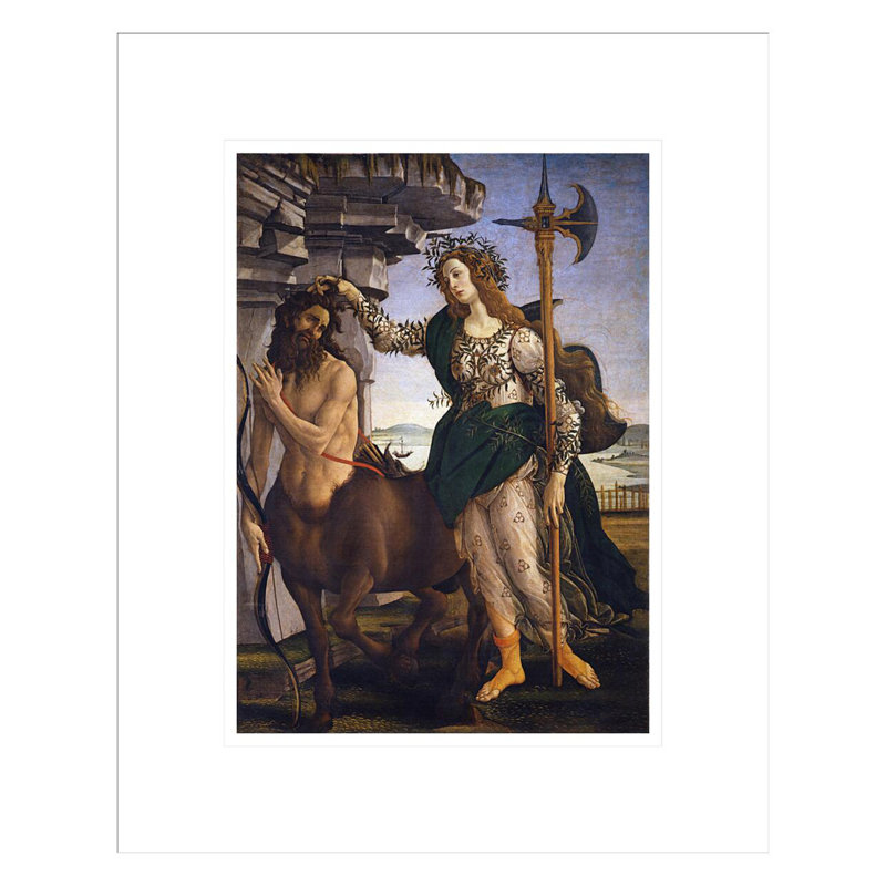 «Pallas and the Centaur» par Sandro Botticelli - Reproduction giclée encadrée, H 16,75 po x l 13,57 po