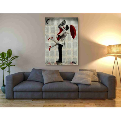 «Epain Graffiti» «It Rains» par Loui Jover, art mural sur toile, 40 po x 60 po