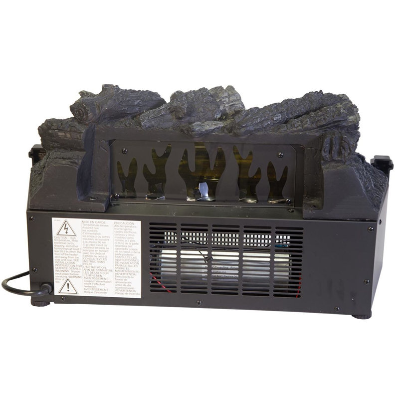 Comfort Glow Black Electric Log Insert Heater with Flame Projection