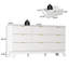Ensemble de chambre à coucher 3 pièces, commode double 9 tiroirs l 57 po cannelée et deux tables de chevet 3 tiroirs