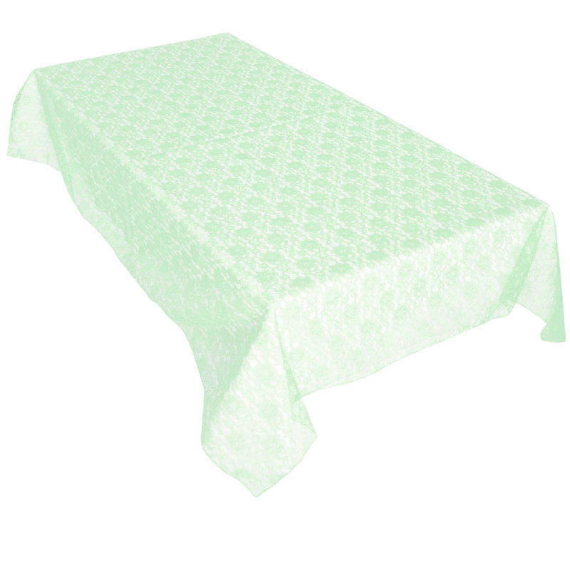 Superposition de dentelle florale, 76 po x 58 po, Menthe