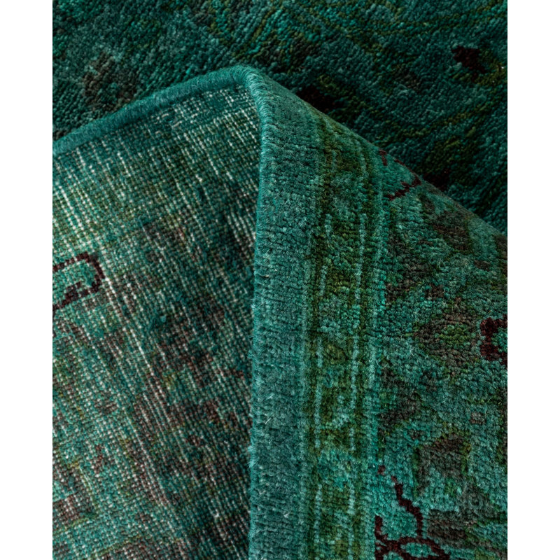 Overdyed One-of-a-Kind 4' 2" X 6' 3" Hand Knotted Area Rug