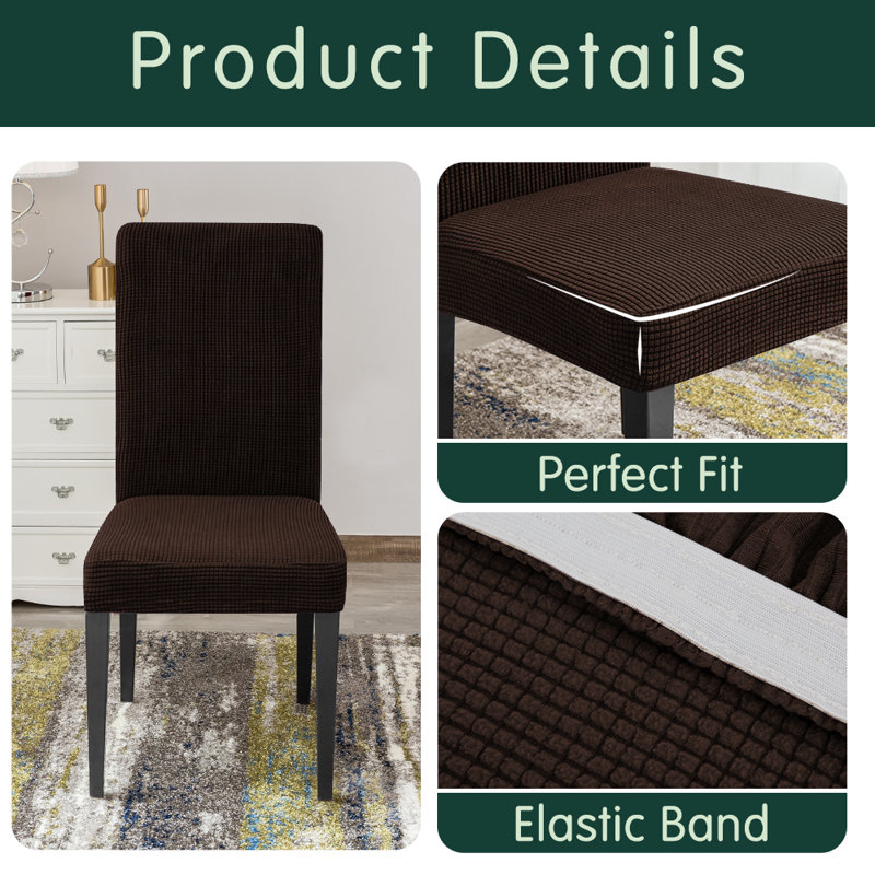 Box Cushion Dining Chair Slipcover, Chocolate