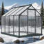 Serre en polycarbonate avec évent de toit et gouttière-121021430-121021431