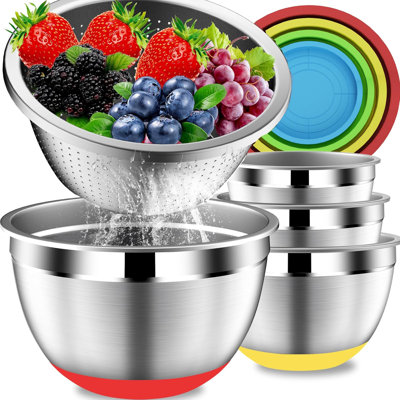 Stainless Steel Mixing Bowl Set With Lids