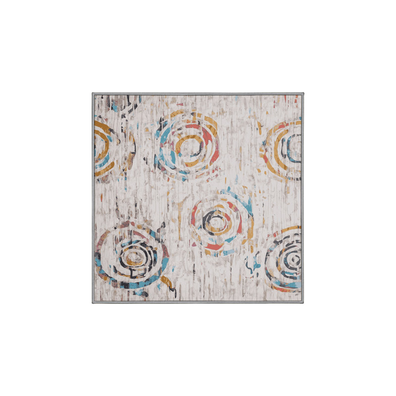 Tapis gris soyeux et moelleux, Carré 6 pi