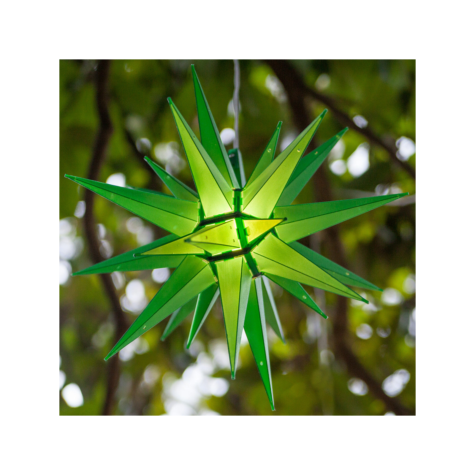 Moravian Star Lighted Display, Green
