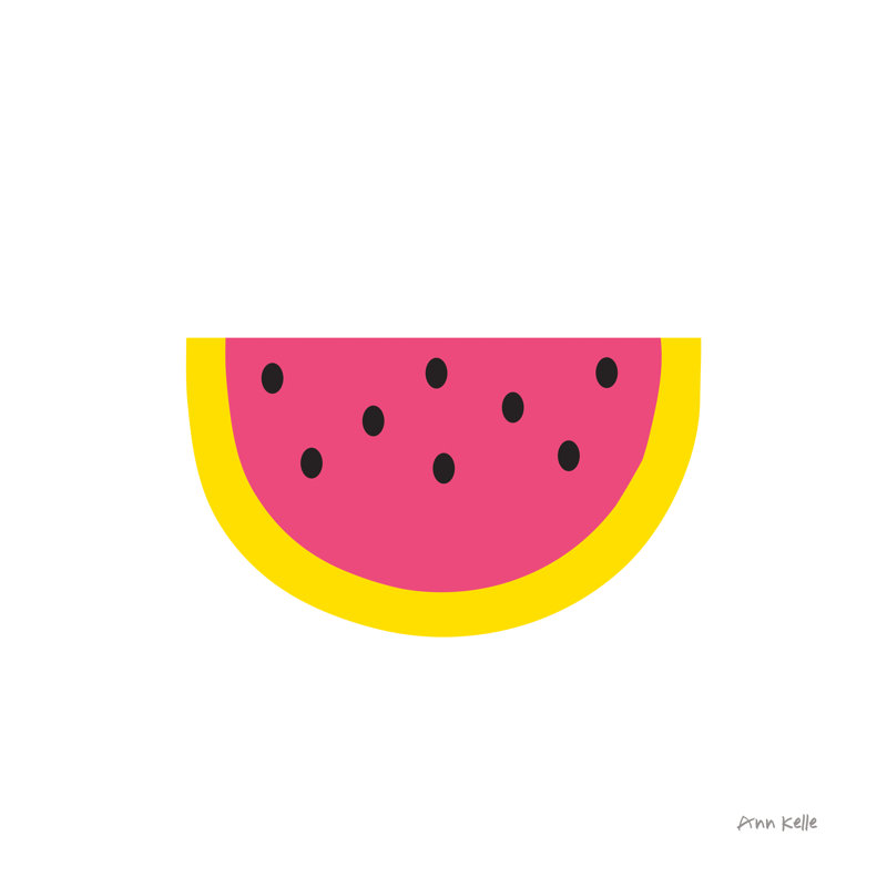Watermelon by Ann Kelle - Wrapped Canvas Painting, 76cm H x 76cm W