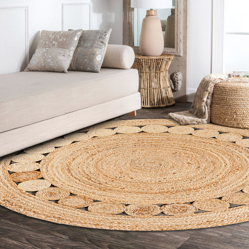 Tapis rond rond en jute naturel Brecken, Rond 3 pi