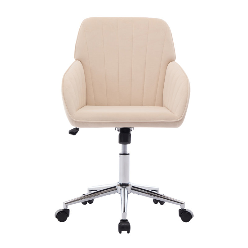Adjustable Office Chair, Armchair, Swivel Chair With Metal Base, Silver, Yellow