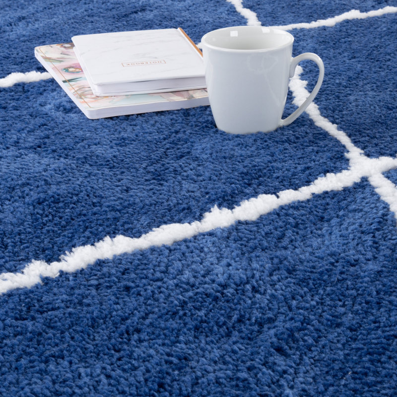 Tapis à poils longs Camille Diamond, Rectangle 5 pi 3 po x 7 pi 7 po