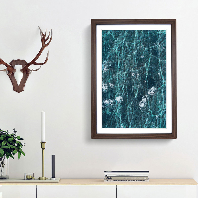 A Frozen Lake in Abstract - Framed Print, 63cm H x 45cm W x 2cm D, Walnut Framed