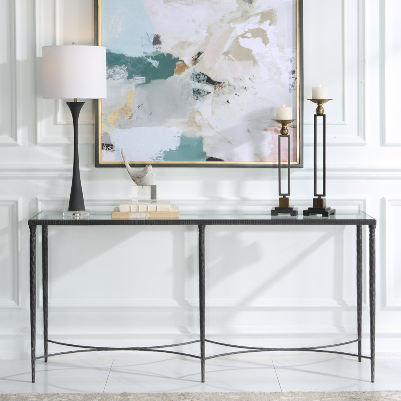 Roseberry 63.4'' Glass Top Console Table
