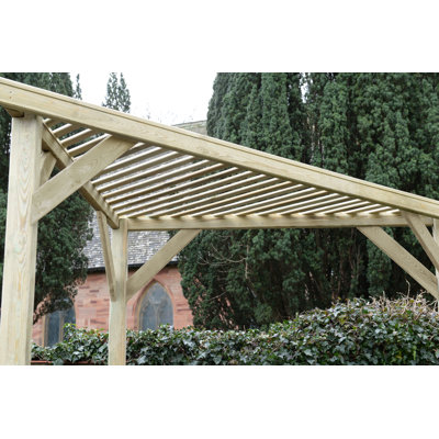 2.13m x 2.94m Solid Wood Pergola