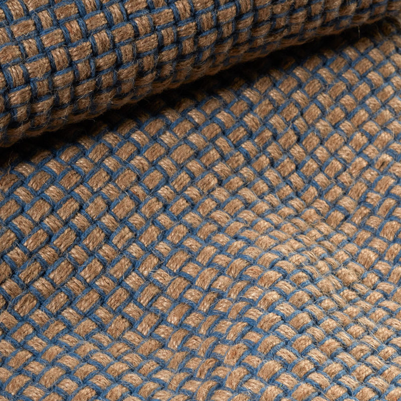 Donnie Navy Handwoven Jute Rug, Rectangle 7'6" x 9'6"