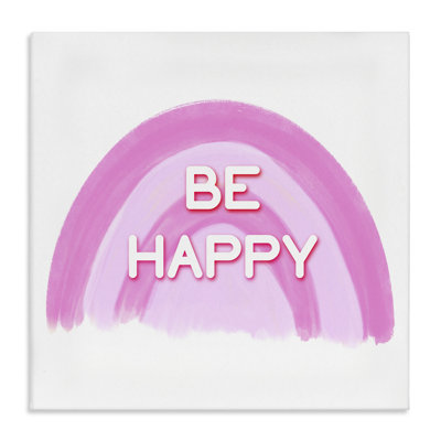 Purple Be Happy Canvas Wall Art by Amber Clarkson