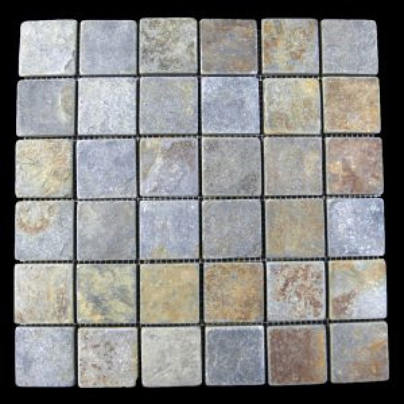 Carreau de mosaïque pour mur et plancher en ardoise 2 po x 2 po