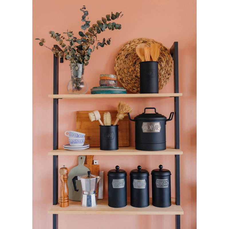 Metal Utensil Crock, Matte Black
