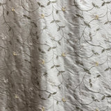 Giza Fabric | Floral Embroidered Silk Fabric | Drapery & Curtain Fabric