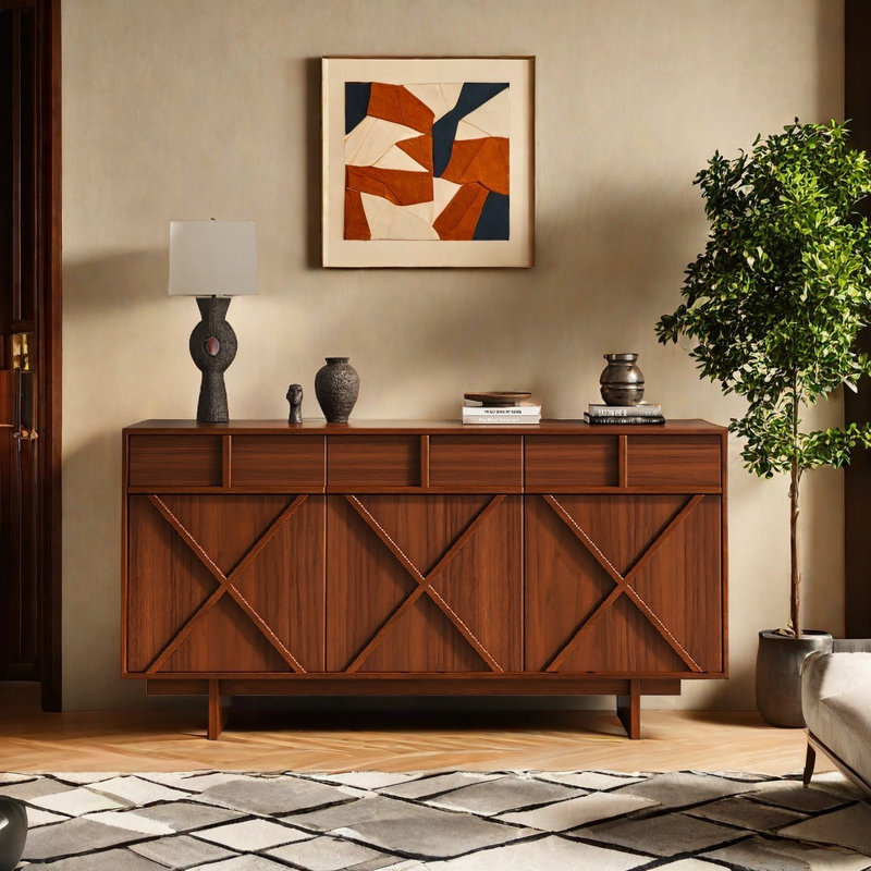 Armoire d'appoint rétro de style français, Brun