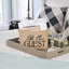 Panier de rangement en toile de jute «Be our invité»