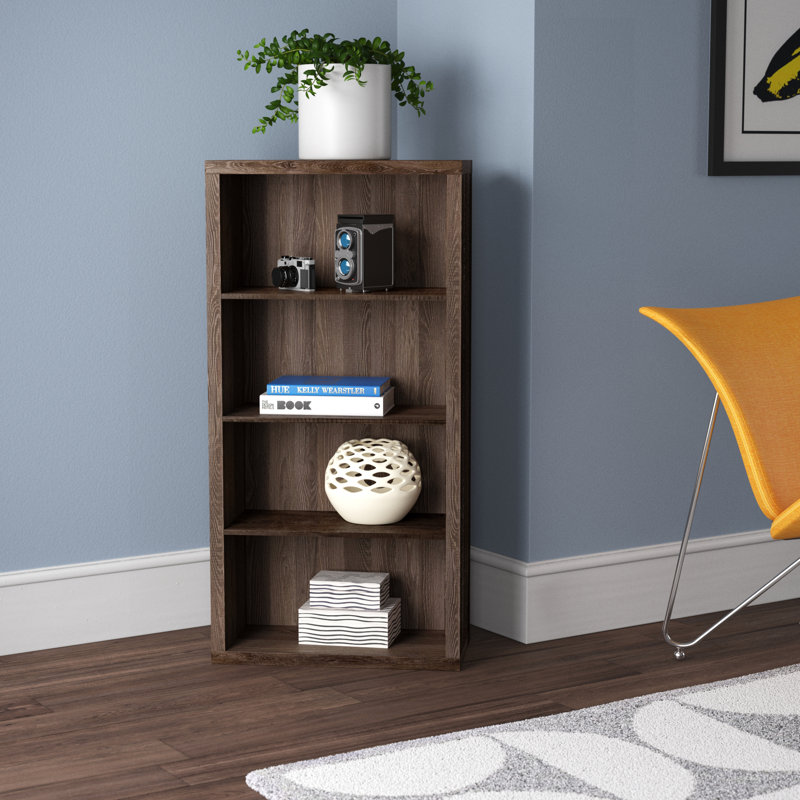 Étagère à livres Jesscia Zora, H 36 po x l 25 po x P 12 po (3 tablettes), Cerisier