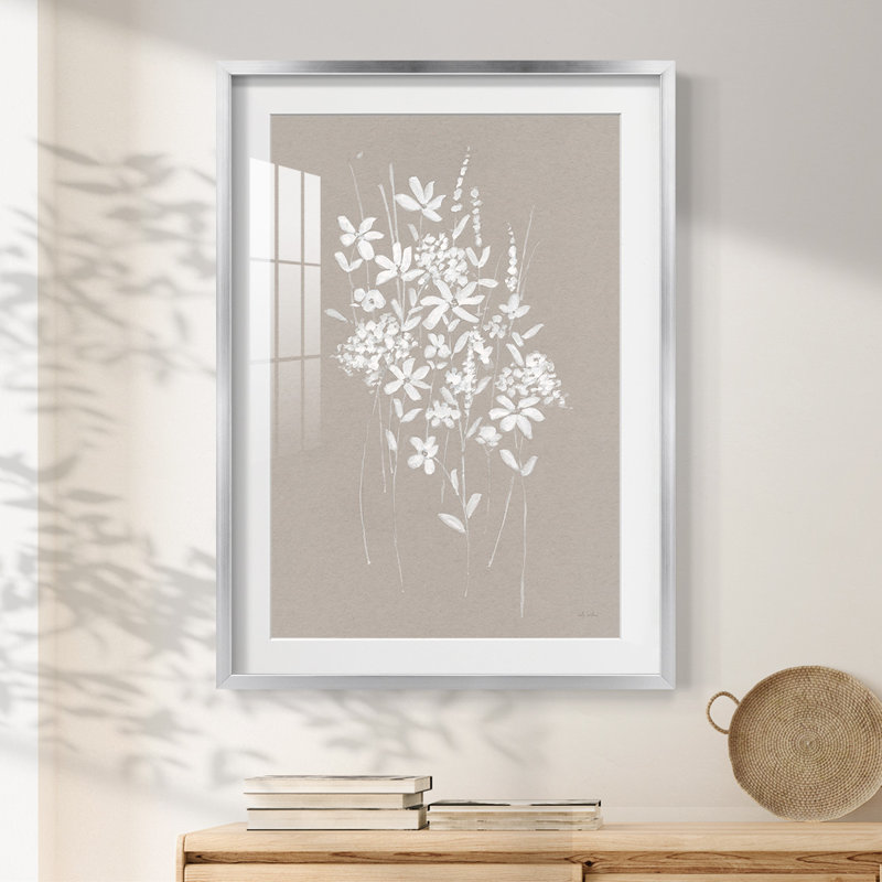 Notes géométriques I - Toile tendue avec châssis, H 25,5 po x l 17,5 po, Argent argent