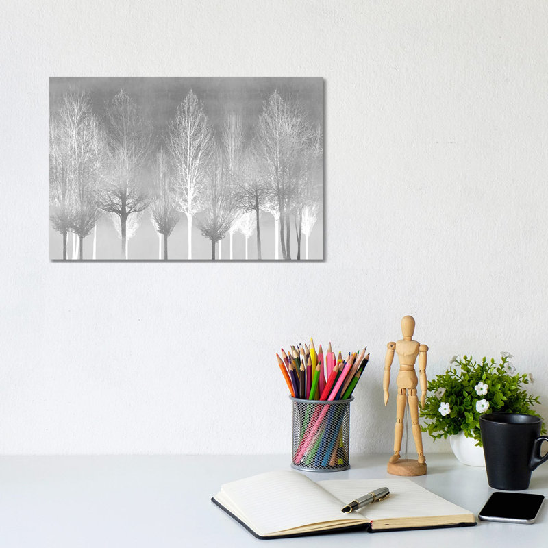 Silver Trees by Kate Bennett - Wrapped Canvas Painting, 20.32 cm H x 30.48 cm W