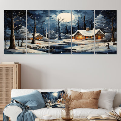 Décoration de Noël 5 pièces chalet d'hiver paysage d'hiver II