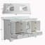 Meuble-lavabo double autoportant de 60 po avec pierre artificielle entièrement assemblé