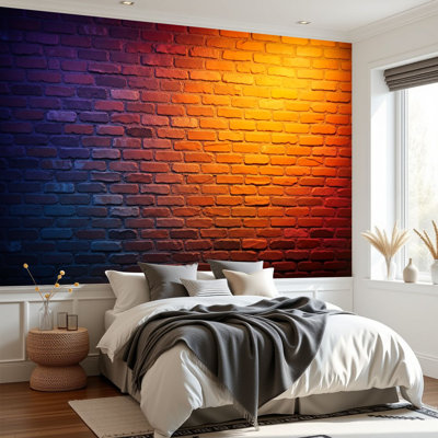Graffiti Peel and Stick Wallpaper Brick wall Wall Murals 69"H x 96"W Removable PVC Wall Paper Self-Adhesive Wall Decor for Bedroom Living Room Gym Bar