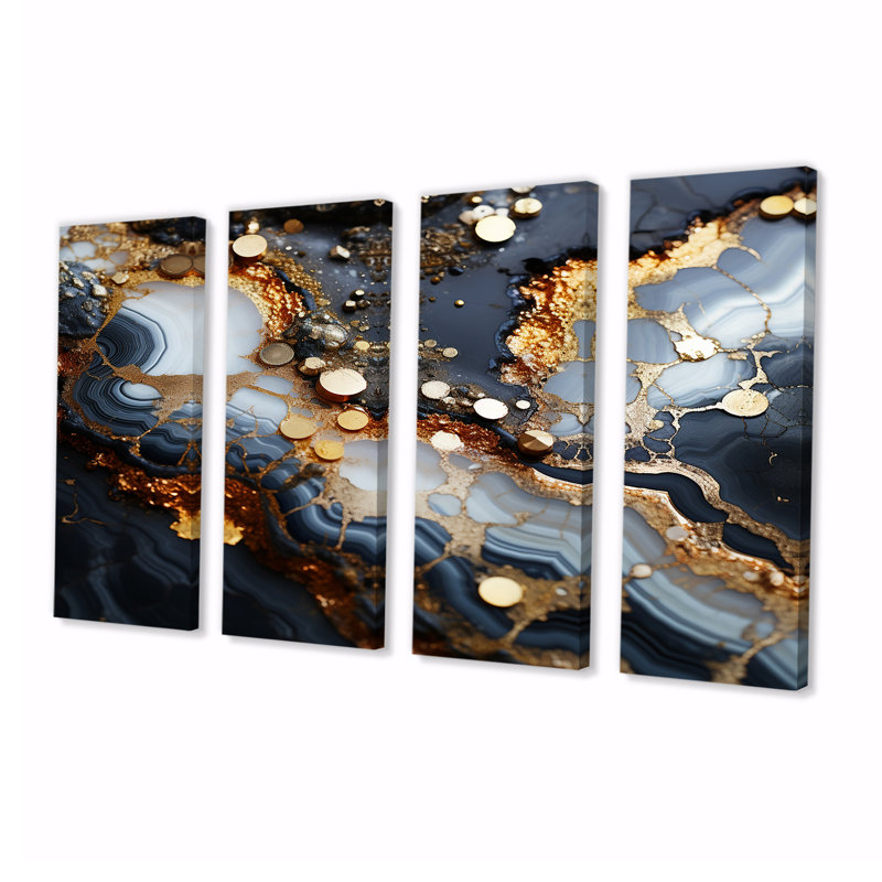 Mâle, art mural sur toile 4 pièces, H 28 po x l 48 po