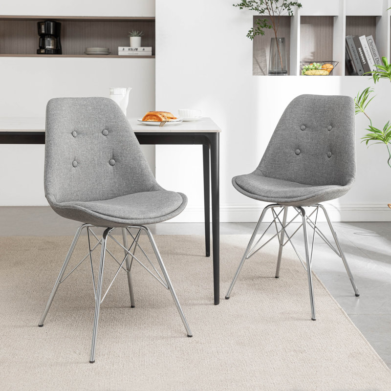 Chaise d'appoint rembourrée en tissu Dunkerton, Gris