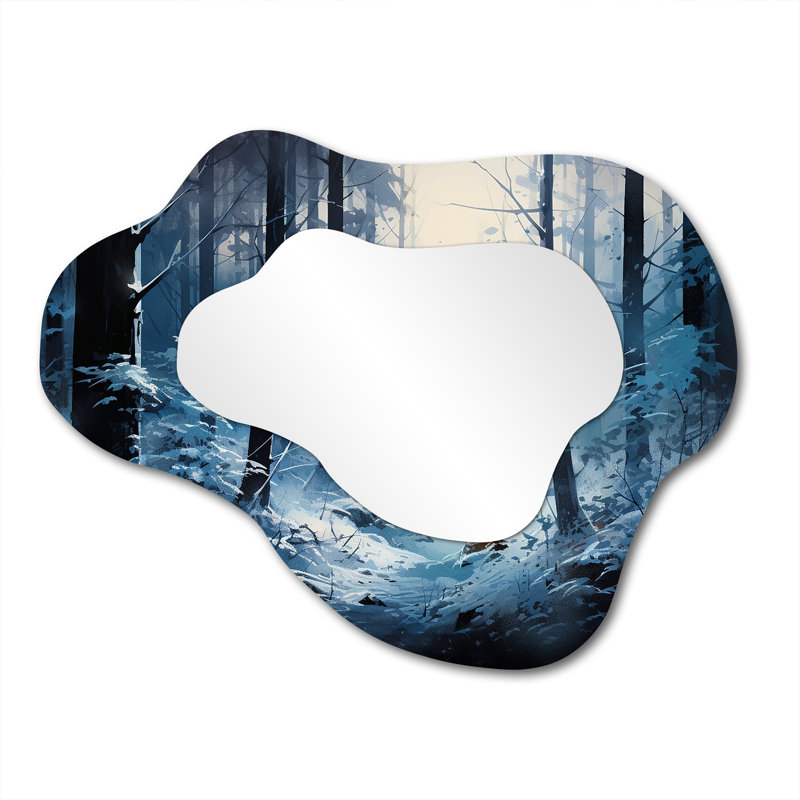 Miroir mural asymétrique traditionnel Misty Sunshine, 27 po x 35 po