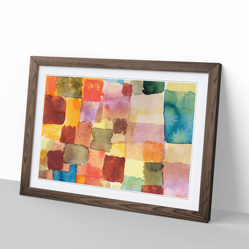 Squares by Paul Klee - Framed Print, 48cm H x 65cm W x 2cm D, Walnut