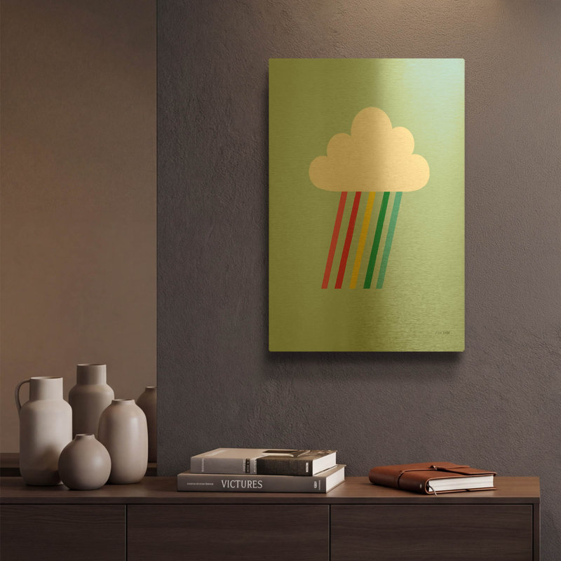 «Rainbow Rays II» par Ann Kelle, art mural en métal doré, 12 po x 16 po, 12 po x 16 po