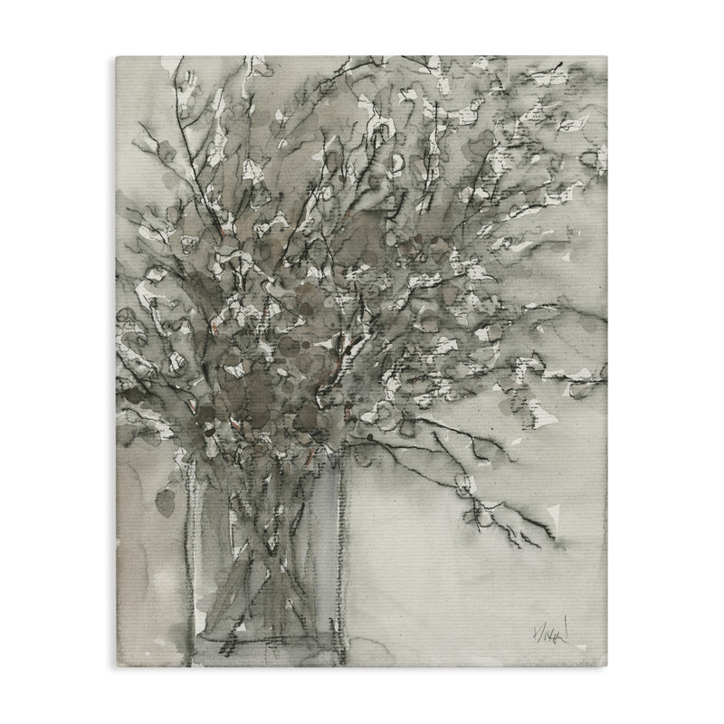 Art mural gris sur toile gris anthracite par Naomi McCavitt, H 40 po x l 30 po